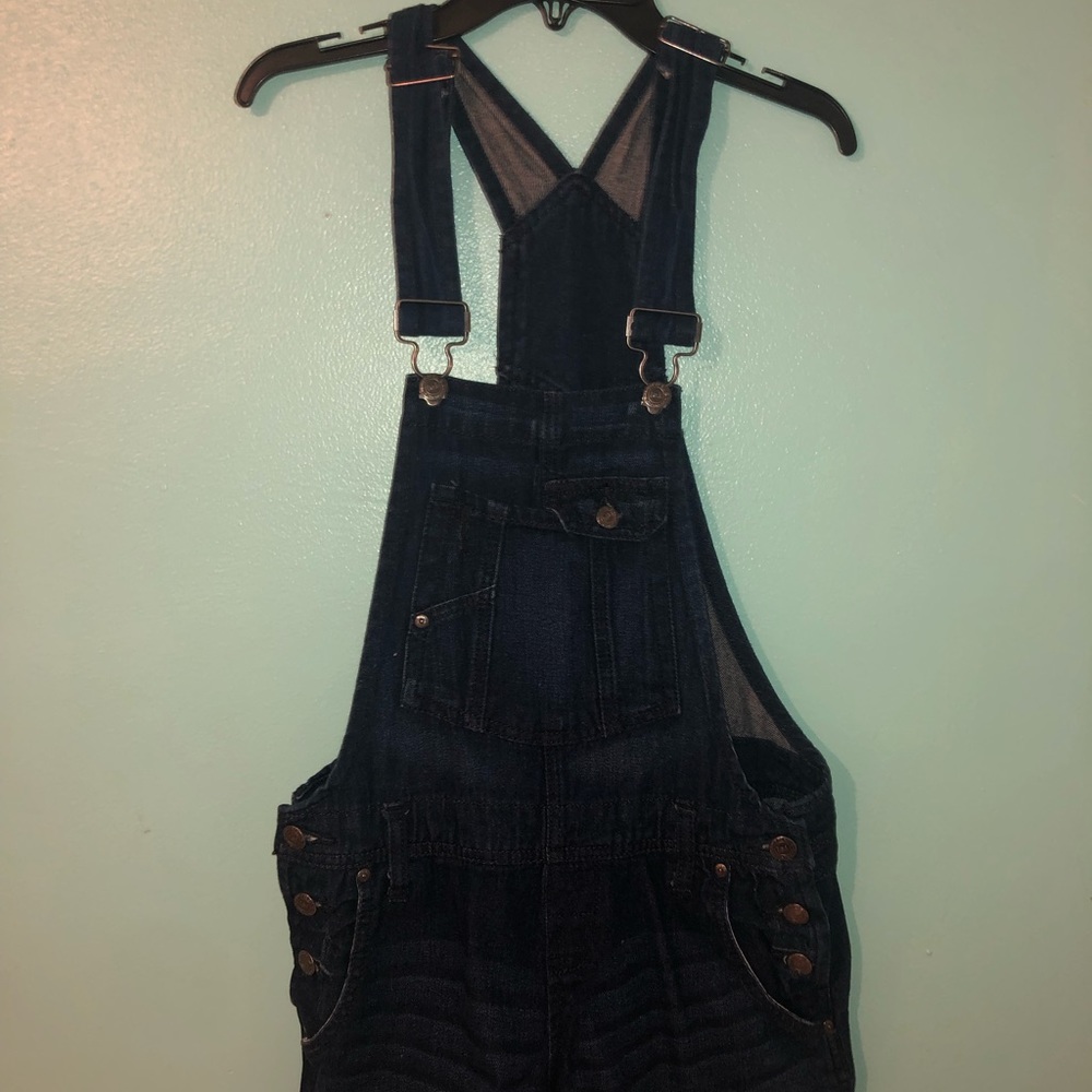 Vintage l.e.i Overall Denim Short Blue Jean Romper